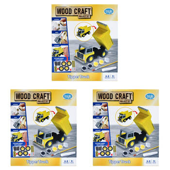 3PK Boyle Wood Craft Project Kit Tipper Truck Kids DIY 9y+
