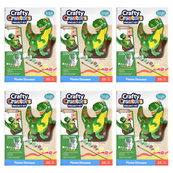 6PK Boyle Crafty Creators Plaster Dinosaur Paint Kit Kids DIY Craft 7y+