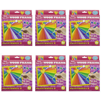 6PK Boyle Wood Frame Art Paint Kit Kids DIY Craft Heartburst 8y+