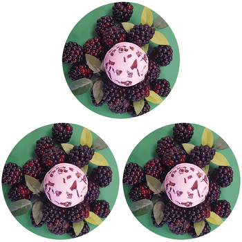 3PK Bomb Cosmetics Blackberry Bath Bomb Creamer Body Fragrance