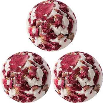 3PK Bomb Cosmetics Rose Bath Bomb Creamer Body Fragrance