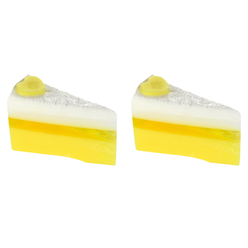 2PK Bomb Cosmetics Lemon Meringue Delight Soap Cake Slice