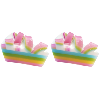 2PK Bomb Cosmetics Raspberry Rainbow Scented Soap Cake Bar