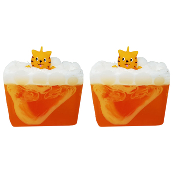 2PK Bomb Cosmetics Purrfect Soap Slice Scented Bar w/ Toy