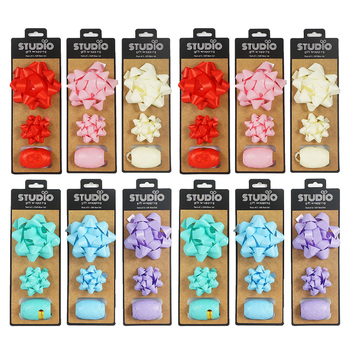 12x 3pc Studio Gift Wrapping Gift Bow Set Party Decor Asstd