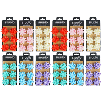 12x 6pc Studio Gift Wrapping 5cm Home Party Decor Gift Bow Asstd