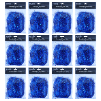 12PK Studio Gift Wrapping 30G Filler/Shred Tinsel Blue