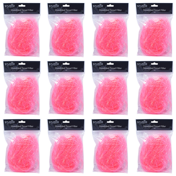 12PK Studio Gift Wrapping 30G Filler/Shred Tinsel Pink