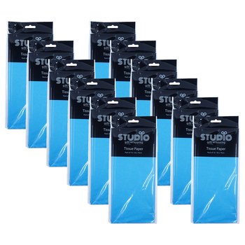 12x 10pc Studio Gift Wrapping Tissue Paper 50x70cm Blue