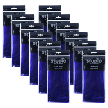 12x 2pc Studio Gift Wrapping Cello Wrap 50x70cm Blue Party Decor