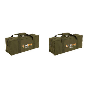 2PK OZtrail Heavy Duty Canvas Tool Organiser Bag 46x18cm - Green