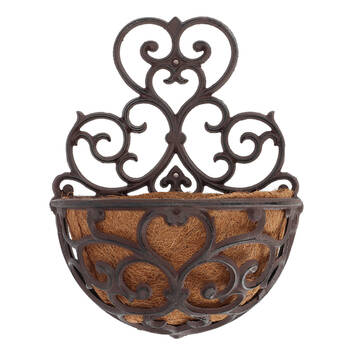 Esschert Design Cast Iron Wall Planter Outdoor Hanging Brown