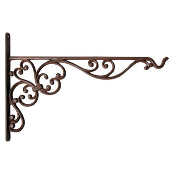 Esschert Design Cast Iron Hanging Basket Hook Garden & Outdoor Decor Large Brown