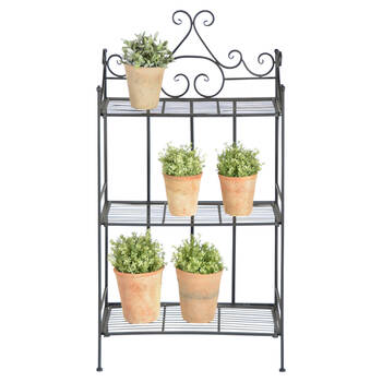 Esschert Design Rectangular Etagere Frame Folding Shelf Garden Storage Black
