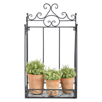 Esschert Design Etagere Frame Wall Mount Folding Rack Garden Storage Black
