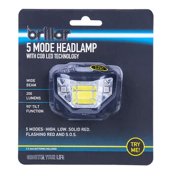 Brillar Cob LED 5 Mode Headlamp