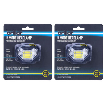 2PK Brillar Cob LED 5 Mode Headlamp