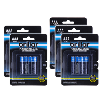 5x 4pc Brillar Multi-Pack AAA 1.5v Platinum Alkaline Batteries - Blue