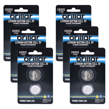 12pc Brillar Lithium Button Cell Batteries - Cr2032
