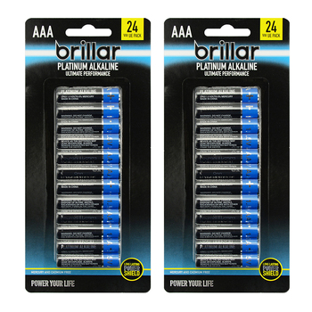 2x 24pc Brillar Premium Alkaline AAA Batteries - Blue