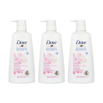 3PK Dove Hydrating Glowing Body Wash Lotion Floral Scent 500ml