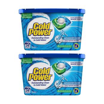 2x 26pc Cold Power Laundry Triple Pods Washing Cleaning Detergent