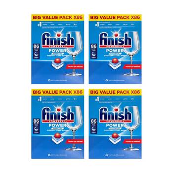 4x 86pc Finish All In 1 Powerball Dishwasher Cleaning Tablets Essential