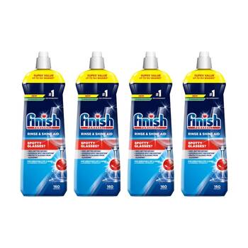 4PK Finish Rinse & Shine Glasses Cleaning Aid Regular Up To 160 Washes 800ml