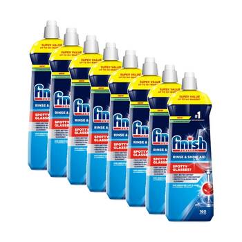 8PK Finish Rinse & Shine Glasses Cleaning Aid Regular Up To 160 Washes 800ml