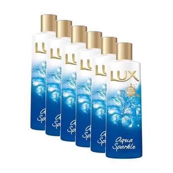 6PK Lux Hydrating Body Wash Lotion Aqua Sparkle Blue Peony 250ml