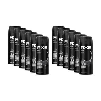 12PK Axe Black Fragrance Deodorant Body Spray 48Hr Protection 150ml