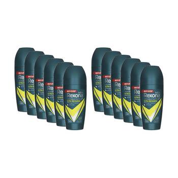 12PK Rexona Men's Antiperspirant Roll On Deodorant Recharge 72Hr Freshness 45ml