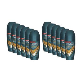 12PK Rexona Men's Antiperspirant Roll On Deodorant Adventure 72Hr Freshness 45ml