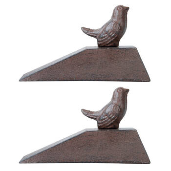 2PK Esschert Design Door Wedge Bird Home Decor Stopper 15.2cm Brown