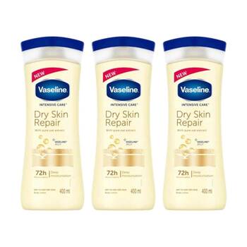 3PK Vaseline Moisturising Lotion Skin Care Dry Repair 48Hr Moisturisation 400ml