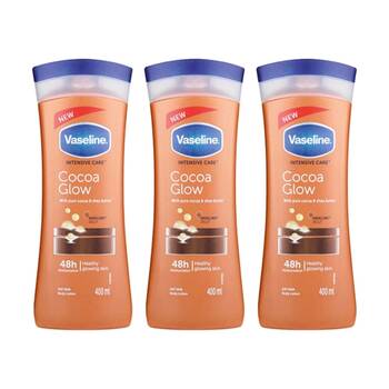 3PK Vaseline Moisturising Lotion Skin Care Cocoa Butter 48Hr Moisturisation 400ml