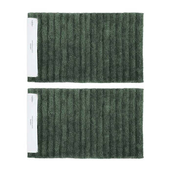 2PK Algodon Polyester Lawson Plush Bath Runner Non-Slip Soft Mat Thyme 50x100cm