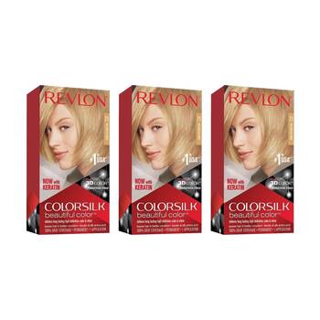 3PK Revlon Natural Long Lasting Colour Hair Dye 71 Golden Blonde