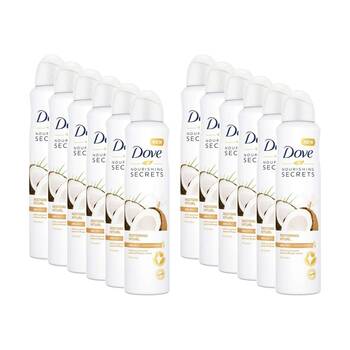 12PK Dove Antiperspirant Deodorant Body Spray Coco Jasmine 250ml