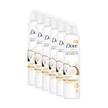 6PK Dove Antiperspirant Deodorant Body Spray Coco Jasmine 250ml