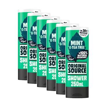 6PK Original Source Mint Teatree Vegan Shower Gel Body Wash 250ml