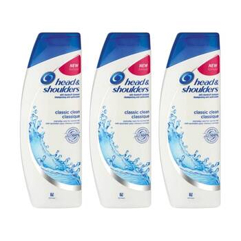 3PK Head & Shoulders Classic Anti Dandruff Shampoo Hair Care 400ml