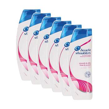 6PK Head & Shoulders Smooth Silk Anti Dandruff Shampoo Hair Care 400ml