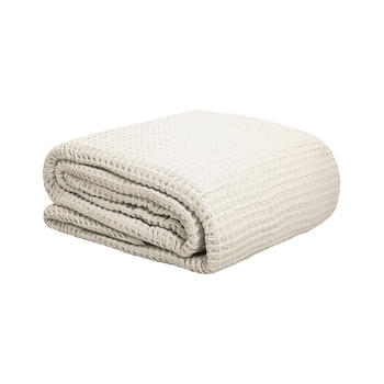 Bambury Single Bed Waffle Weave Blanket Pebble Soft Touch Woven Home