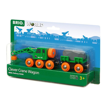 4pc Brio Clever Crane Wagon Kids/Childrens Pretend Play Toy 3y+