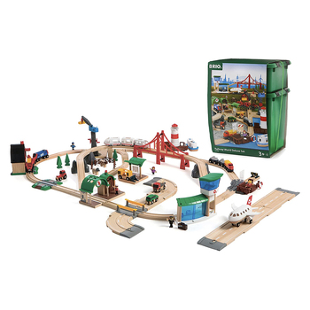106pc Brio Light/Sound Train Railway World Deluxe Set Kids Toy 3y+