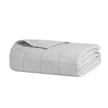 Bambury Queen/King Bed Linen Quilted Coverlet Silver Woven Home