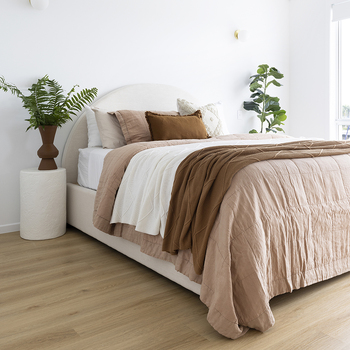 Bambury Queen/King Bed Linen Quilted Coverlet Tea Rose Woven Home