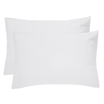 Bambury Home Living Decorative Linen Pillowcase Pair Ivory 48cm x 73cm