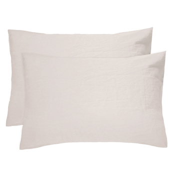 Bambury Home Living Decorative Linen Pillowcase Pair Pebble 48cm x 73cm